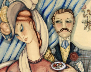Gerda Wegener "Couple Au Café" (c.1925) - Mabon Gallery