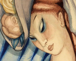 Gerda Wegener "Couple Au Café" (c.1925) - Mabon Gallery