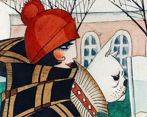 Gerda Wegener "Girl with a Pug in an Automobile" (c.1927) - Mabon Gallery