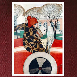 Gerda Wegener "Girl with a Pug in an Automobile" (c.1927) - Mabon Gallery