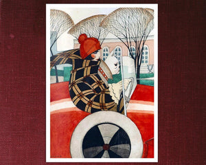 Gerda Wegener "Girl with a Pug in an Automobile" (c.1927) - Mabon Gallery