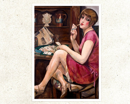 Gerda Wegener "Solitaire - The Queen of Hearts" (c.1928) - Mabon Gallery