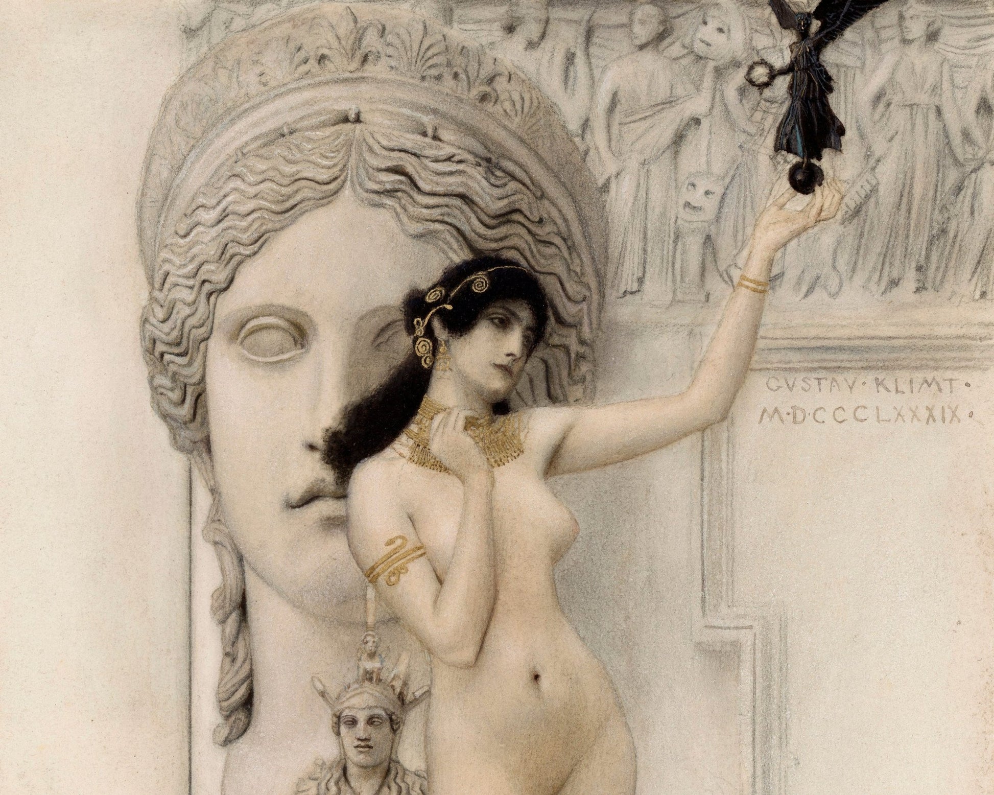 Gustav Klimt "Allegory of Sculpture" (c.1889) - Mabon Gallery