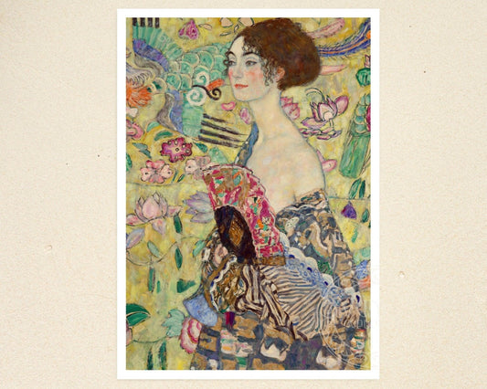 Gustav Klimt "Lady with a Fan / Dame mit Fächer" (c.1917 - 1918) - Mabon Gallery