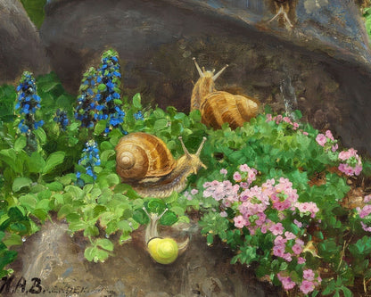 Hans Andersen Brendekilde “Snails in the Painters Garden” (c.1930) - Mabon Gallery