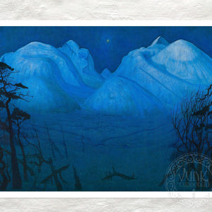 Harald Sohlberg "Winter Night in the Mountains" (c.1914) - Mabon Gallery