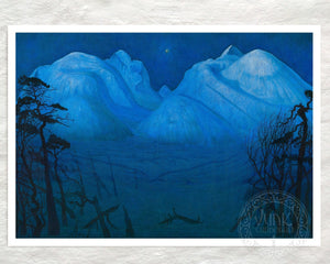 Harald Sohlberg "Winter Night in the Mountains" (c.1914) - Mabon Gallery