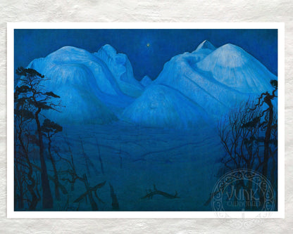 Harald Sohlberg "Winter Night in the Mountains" (c.1914) - Mabon Gallery