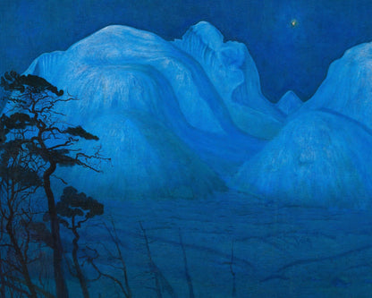 Harald Sohlberg "Winter Night in the Mountains" (c.1914) - Mabon Gallery