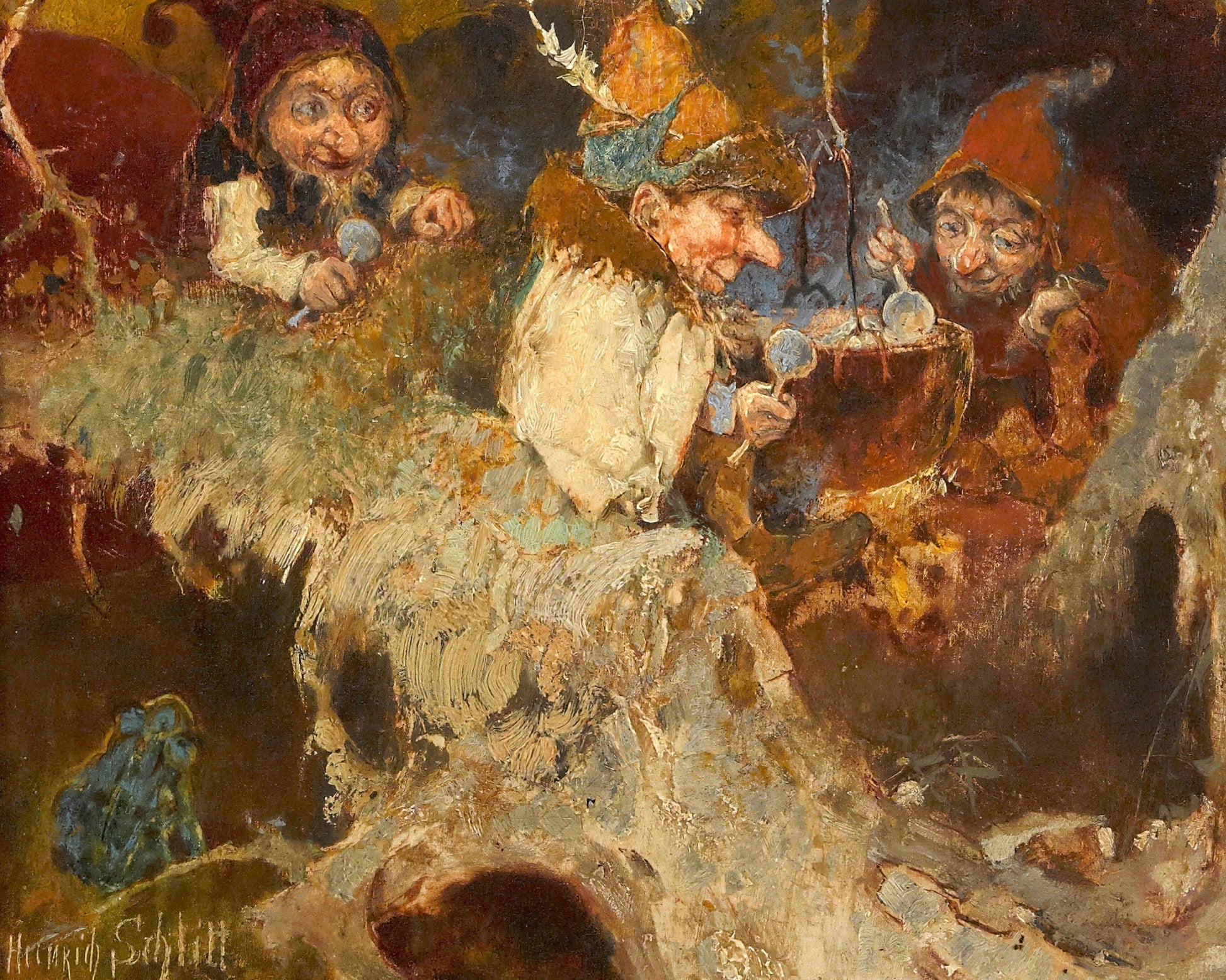 Heinrich Schlitt "Die Zwergensuppe / Gnome Soup" (c.1893) - Mabon Gallery