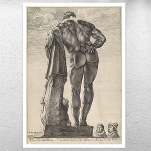 Hendrick Goltzius "Farnese Hercules" (c.1592) Dated 1617 - Mabon Gallery