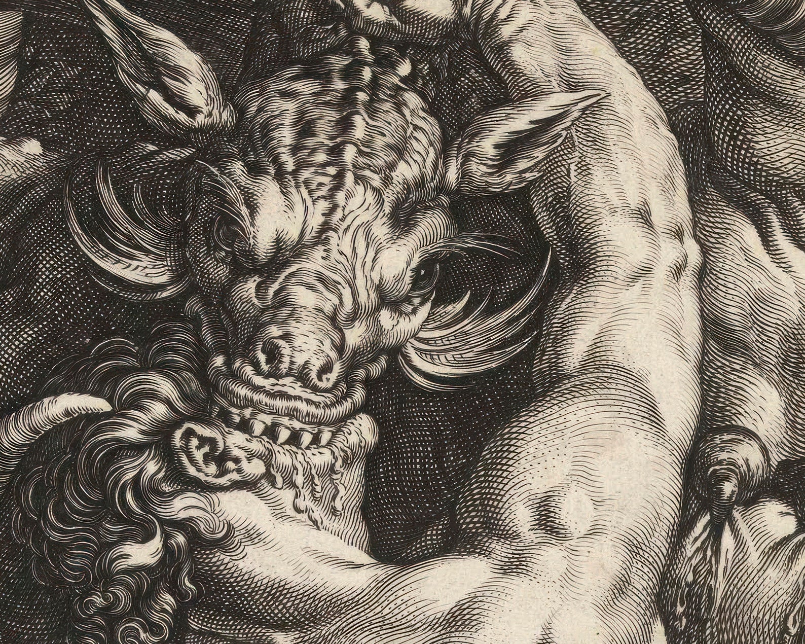 Hendrick Goltzius "The Dragon Devouring the Companions of Cadmus" (c.1588) - Mabon Gallery