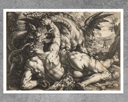 Hendrick Goltzius "The Dragon Devouring the Companions of Cadmus" (c.1588) - Mabon Gallery