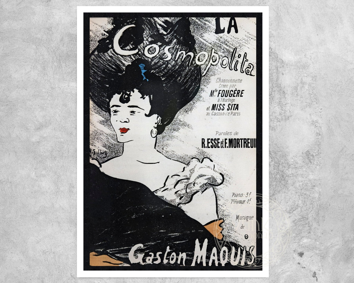 Henri - Gabriel Ibels "La Cosmopolita" (c.1894) Vintage Sheet Music Cover - Mabon Gallery