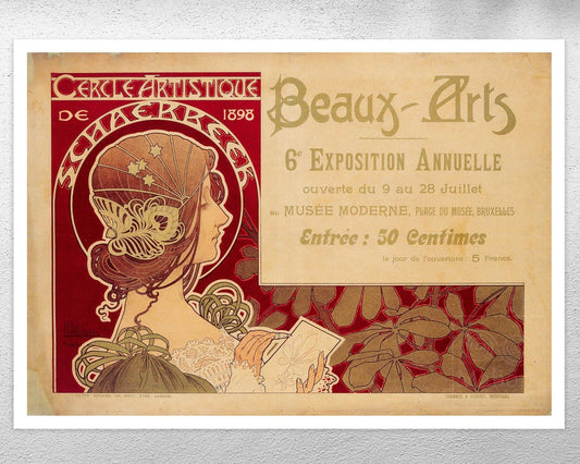 Henri Privat - Livemont "Cercle Artistique de Schaerbeek" (c.1898) Belle Époque Exhibition Poster - Mabon Gallery