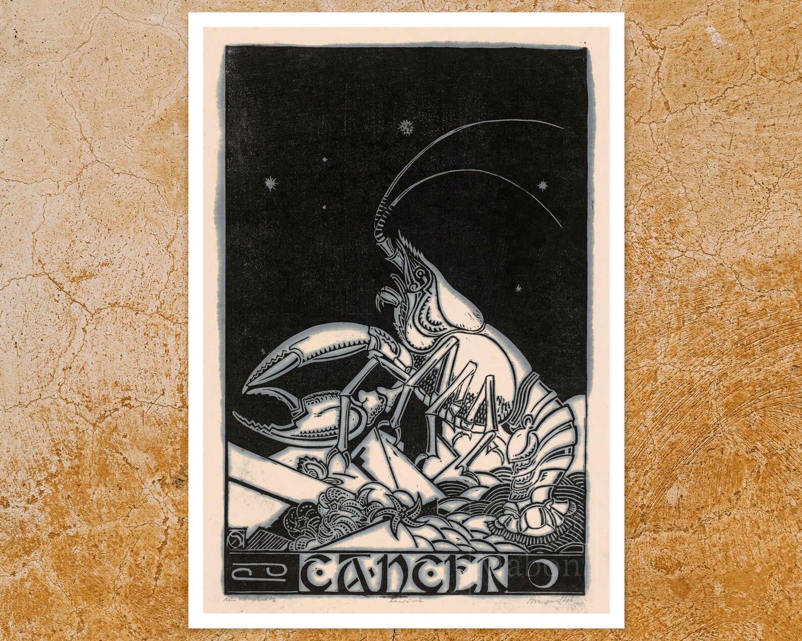 Henri van der Stok "Zodiac Sign: Cancer" (c.1928) Astrological Star Constellation Birth Sign - Mabon Gallery