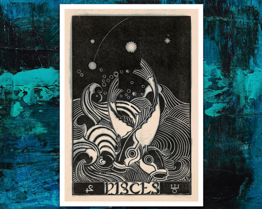 Henri van der Stok "Zodiac Sign: Pisces" (c.1928) Astrological Star Constellation Birth Sign - Mabon Gallery