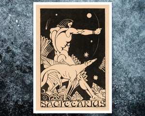 Henri van der Stok "Zodiac Sign: Sagittarius" (c.1928) Astrological Star Constellation Birth Sign - Mabon Gallery