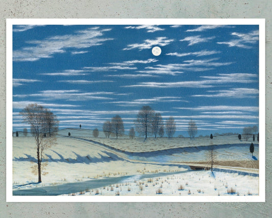Henry Farrer “Winter Scene in Moonlight” (c.1869) - Mabon Gallery