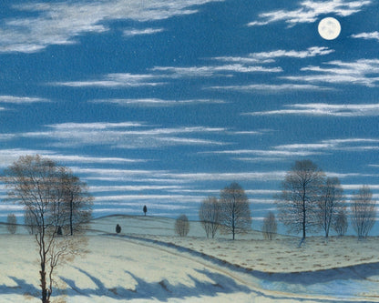 Henry Farrer “Winter Scene in Moonlight” (c.1869) - Mabon Gallery