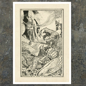 Henry Justice Ford "The Death of Beowulf" (c.1899) - Mabon Gallery