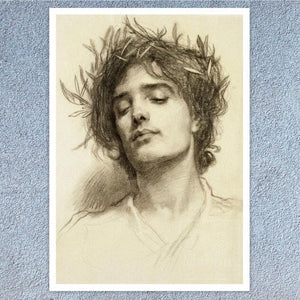 Herbert James Draper "Figure with Laurel Wreath" (c.1898) - Mabon Gallery
