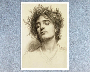 Herbert James Draper "Figure with Laurel Wreath" (c.1898) - Mabon Gallery