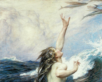 Herbert James Draper "Flying Fish" (c.1910) - Mabon Gallery