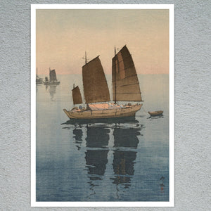 Hiroshi Yoshida “Sailboats, Forenoon” (c.1926) - Mabon Gallery