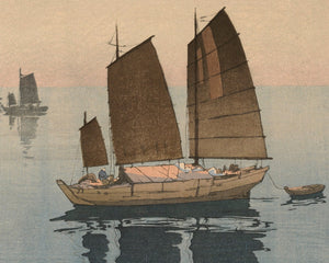 Hiroshi Yoshida “Sailboats, Forenoon” (c.1926) - Mabon Gallery