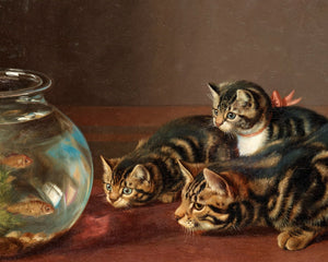 Horatio Henry Couldery "Cats by a Fishbowl" (c.1860) - Mabon Gallery