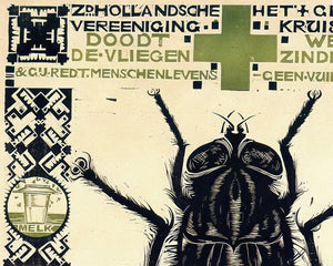 Huib Luns "Bestrijd het Vliegengevaar" (c.1915) Dutch Public Service Advertisement - Mabon Gallery