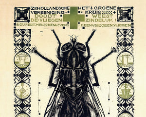 Huib Luns "Bestrijd het Vliegengevaar" (c.1915) Dutch Public Service Advertisement - Mabon Gallery