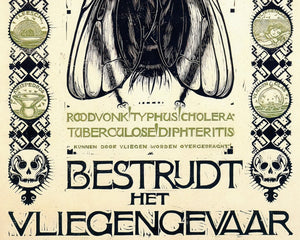 Huib Luns "Bestrijd het Vliegengevaar" (c.1915) Dutch Public Service Advertisement - Mabon Gallery