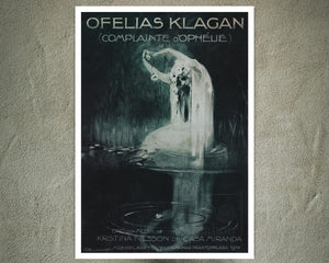Vintage Sheet Music Cover "Ofelias Klagan" (c.1914) by Gunnar Widholm