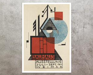 Rudolf Baschant "Bauhaus Ausstellung Weimar" (c.1923) Art Exhibition Poster