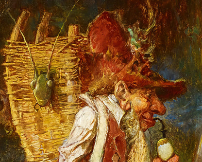 Heinrich Schlitt "Gnome with Frogs & Grasshoppers" (c.1893) - Mabon Gallery 