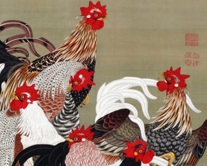 Itō Jakuchū "Fowls" (c.1761) - Mabon Gallery