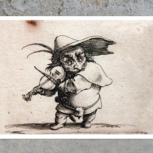 Jacques Callot "Dwarf with Violin" (c.1620) - Mabon Gallery