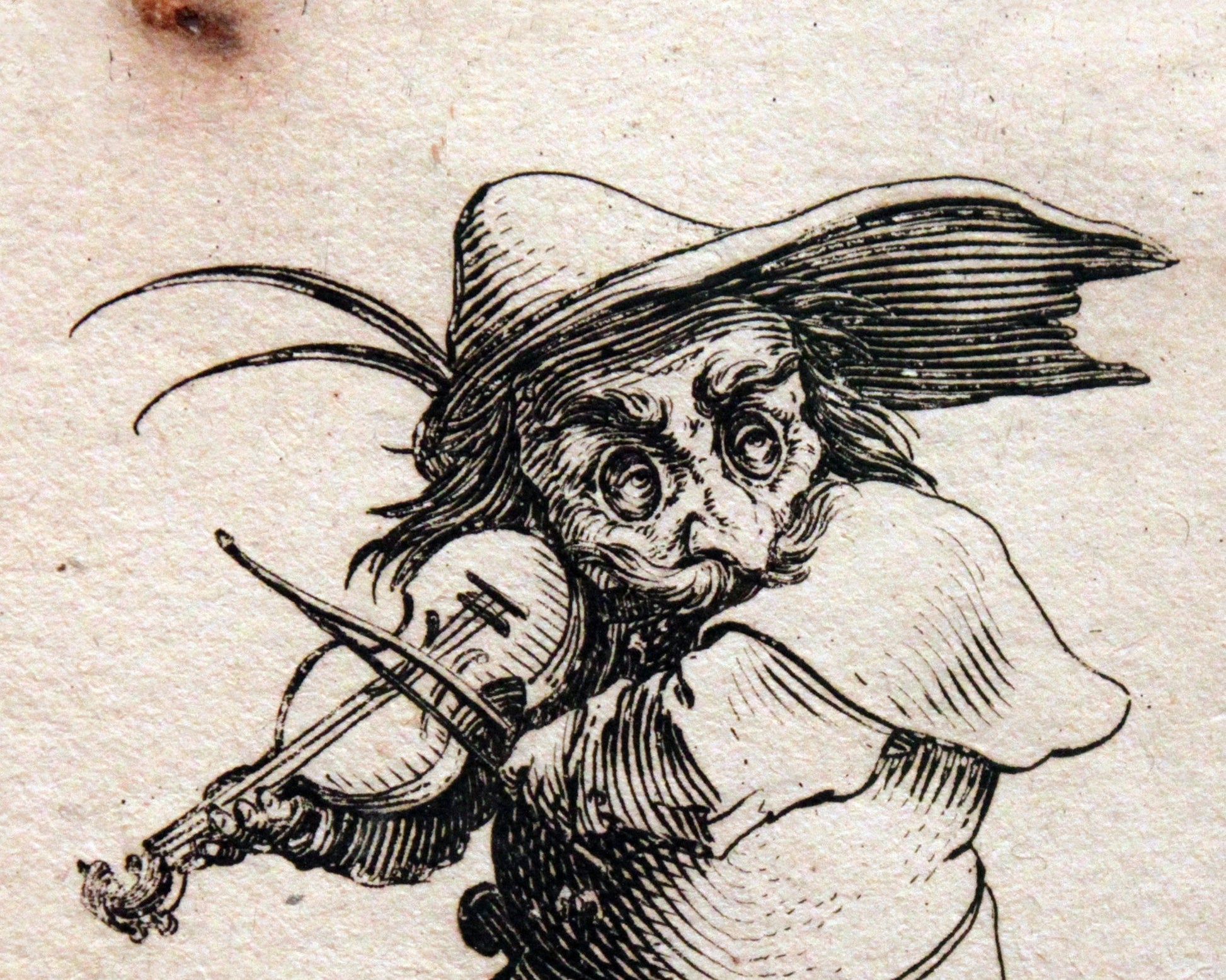 Jacques Callot "Dwarf with Violin" (c.1620) - Mabon Gallery