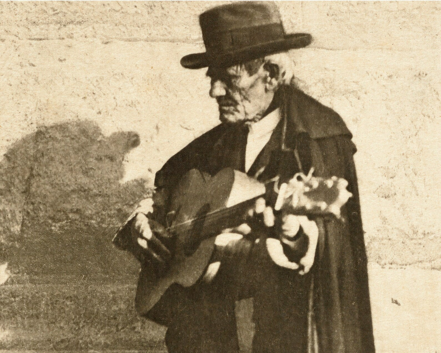 James Craig Annan "A Blind Musician, Granada" (c.1913) Photogravure - Mabon Gallery