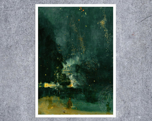 James McNeill Whistler "Nocturne Black & Gold: The Falling Rocket" (c.1872) - Mabon Gallery