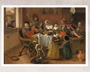 Jan Havickszoon Steen "The Merry Family" (c.1668) - Mabon Gallery