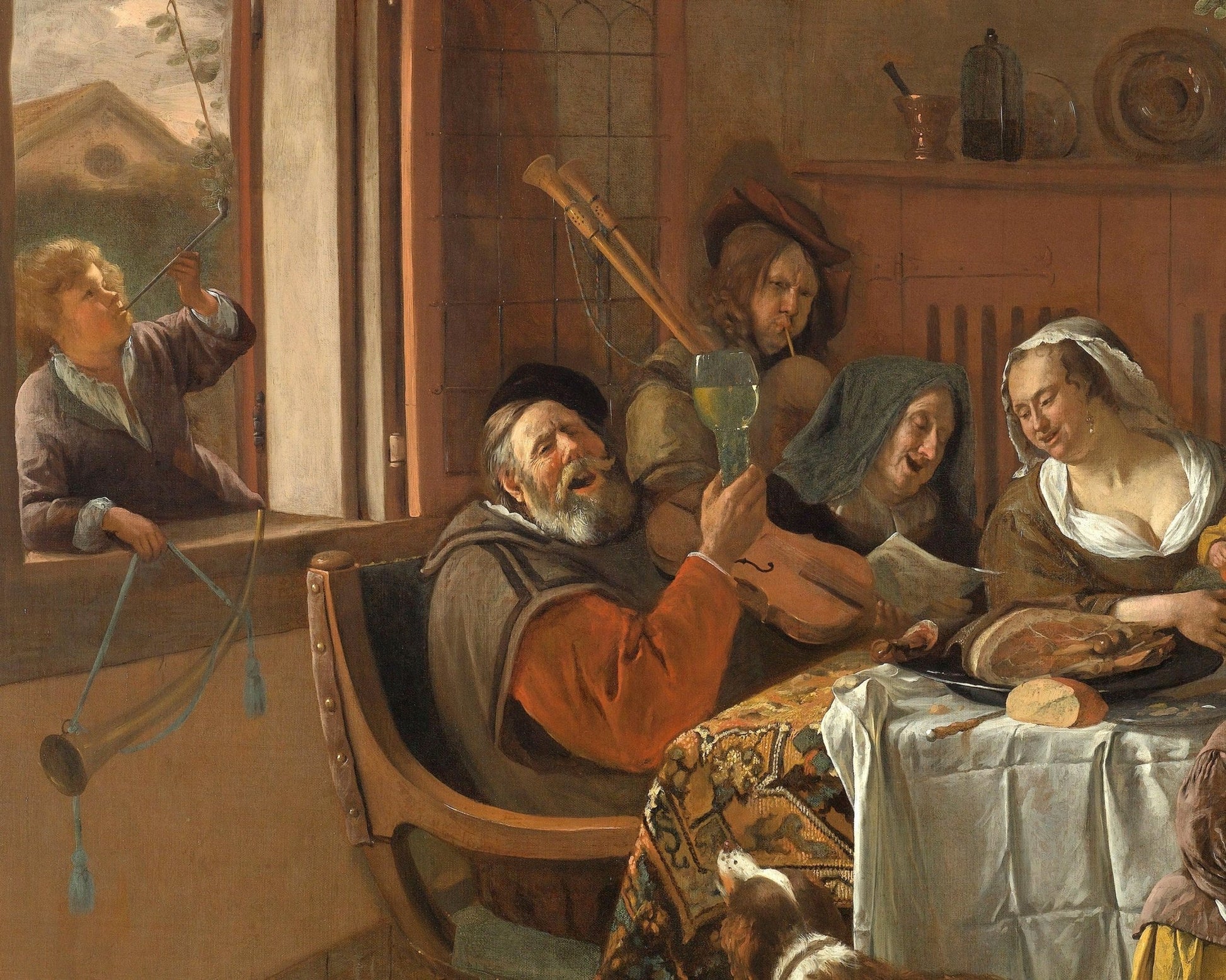 Jan Havickszoon Steen "The Merry Family" (c.1668) - Mabon Gallery