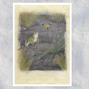 Jan van Oort "Frog with a Dandelion with Flies" (c.1877 - c.1938) - Mabon Gallery