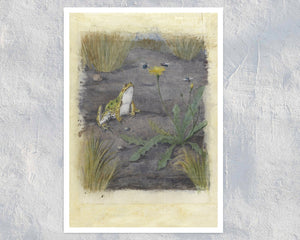 Jan van Oort "Frog with a Dandelion with Flies" (c.1877 - c.1938) - Mabon Gallery
