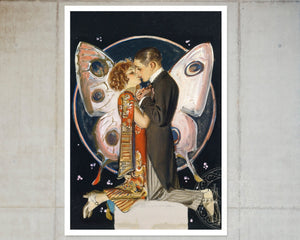 J.C Leyendecker "Butterfly Couple" (c.1923) Study for Life Magazine Cover - Mabon Gallery
