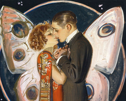 J.C Leyendecker "Butterfly Couple" (c.1923) Study for Life Magazine Cover - Mabon Gallery