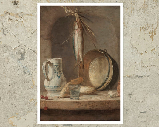 Jean Siméon Chardin "Still Life with Herrings" (c.1735) - Mabon Gallery