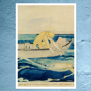 Jessie Marion King "Only A Little Mermaid Lying Fast Asleep" (c.1915) - Mabon Gallery